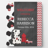 火エンジン赤ちゃんシャワーポスター フォトプラーク (正面)