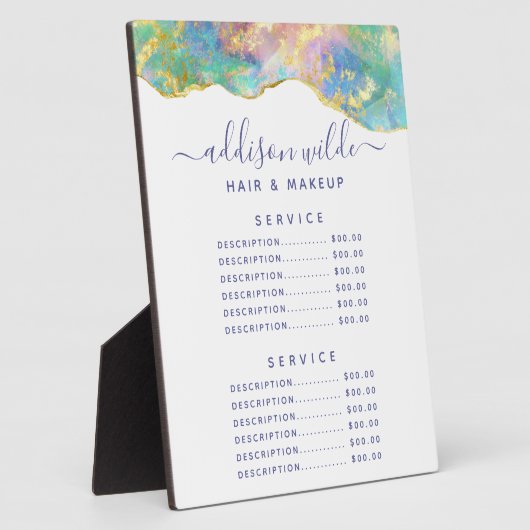 火オパールレインボージェムストーン価格メニュープラーク フォトプラーク (側面)