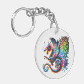 火カラフル竜 キーホルダー (正面左)