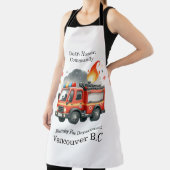 火カラフル車が炎を上げて走る エプロン (インサイチュ)