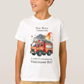 火カラフル車が炎を上げて走る Tシャツ (正面)