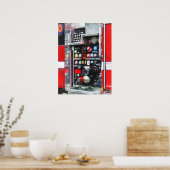 火カラフル車の計器 ポスター (キッチン)