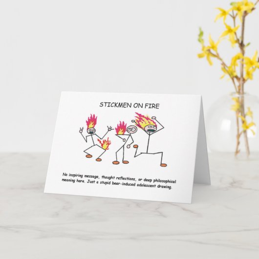 火カードのSTICKMEN カード (黄色い花)