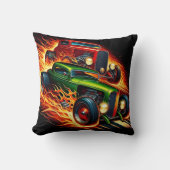 火クラシック道を走る熱棒 クッション (正面)