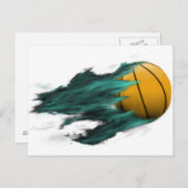 火バスケットボールポストカード ポストカード (正面/裏面)