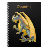 火パーソナライズされた吹き竜 ノートブック (正面)