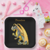 火パーソナライズされた吹き竜 ペーパープレート (パーティー)