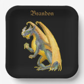 火パーソナライズされた吹き竜 ペーパープレート (正面)