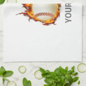 火パーソナライズされた手拭き野球ボール キッチンタオル (折り畳み)