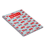 火パーソナライズされた車の少年名前をカスタムする ノートブック (右側)