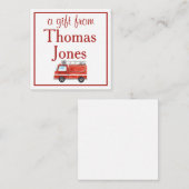 火パーソナライズされた車、少年の赤と白 エンクロージャーカード (正面/裏面)