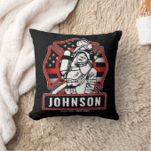 火パーソナライズされた軍消防団愛国国旗 クッション (ブランケット)