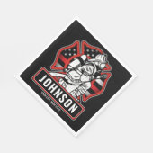 火パーソナライズされた軍消防団愛国国旗 スタンダードランチョンナプキン (角)