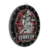 火パーソナライズされた軍消防団愛国国旗 ダーツボード (正面左)