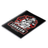 火パーソナライズされた軍消防団愛国国旗 ノートブック (左側)