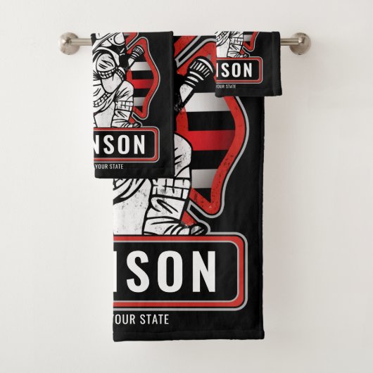 火パーソナライズされた軍消防団愛国国旗 バスタオルセット (インサイチュ)