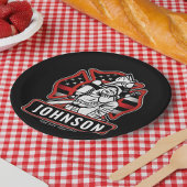 火パーソナライズされた軍消防団愛国国旗 ペーパープレート