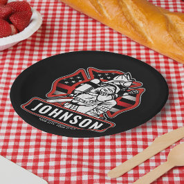 火パーソナライズされた軍消防団愛国国旗 ペーパープレート