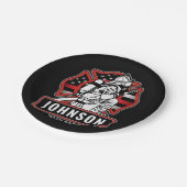 火パーソナライズされた軍消防団愛国国旗 ペーパープレート (アングル)