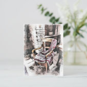 火ビクトリアン付き椅子 ポストカード (スタンド正面)