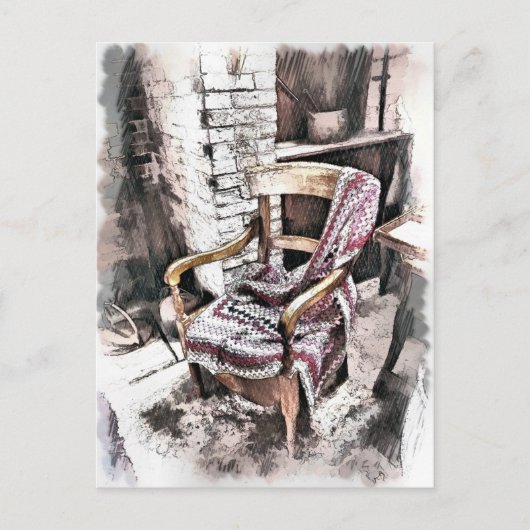 火ビクトリアン付き椅子 ポストカード (正面)
