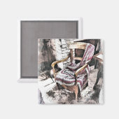 火ビクトリアン付き椅子 マグネット (正面/裏面)