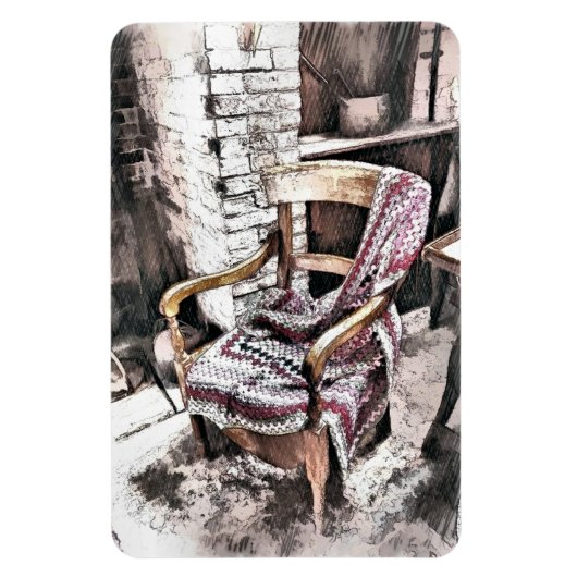 火ビクトリアン付き椅子 マグネット (縦)