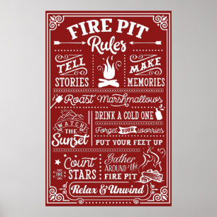火ピット規則リストカスタム背景ポスター ポスター