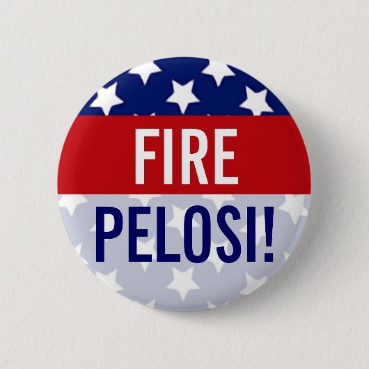 火ペロシ、星とストライプのボタン 缶バッジ (正面)