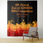 火モダン炎BBQ調理師オフ競争 タペストリー (インサイチュ)