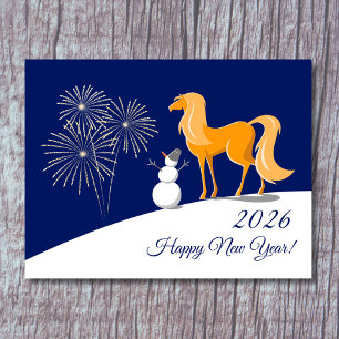 火中国の馬2026の新年を祝う シーズンポストカード
