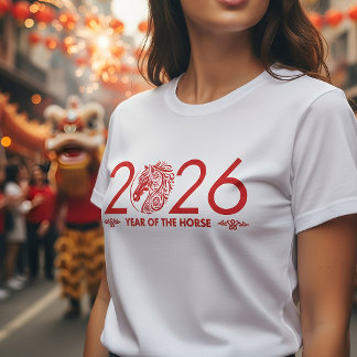 火中国の馬2026の新年 Tシャツ