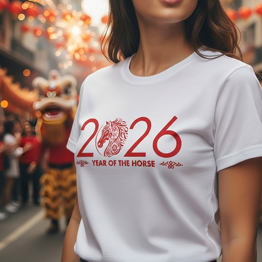 火中国の馬2026の新年 Tシャツ