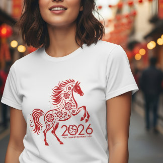 火中国の馬2026の新年 Tシャツ