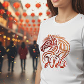 火中国の馬2026の新年 Tシャツ