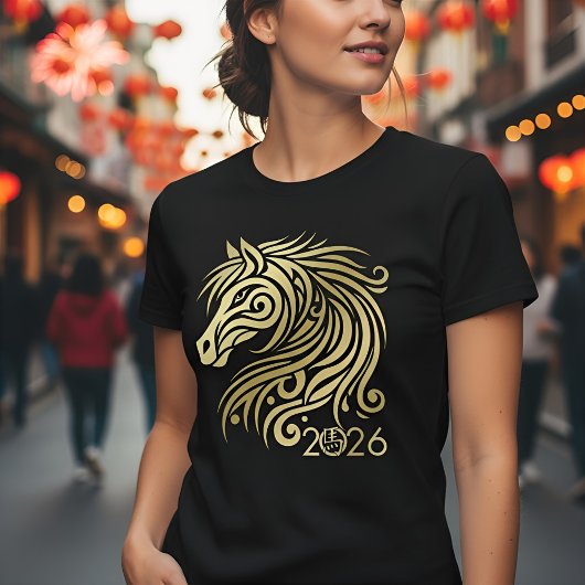 火中国の馬2026の新年 Tシャツ