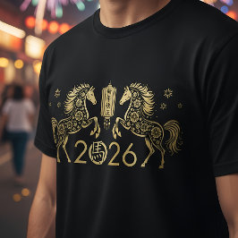 火中国の馬2026の新年 Tシャツ