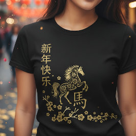 火中国の馬2026の新年 Tシャツ