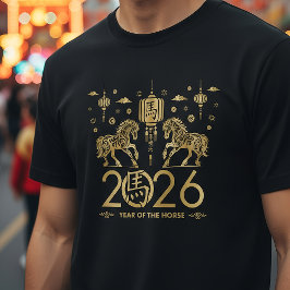 火中国の馬2026の新年 Tシャツ