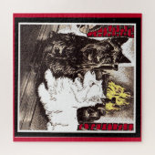 火事で黒っちょと白 ジグソーパズル (横)