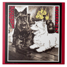 火事で黒っちょと白 タイル