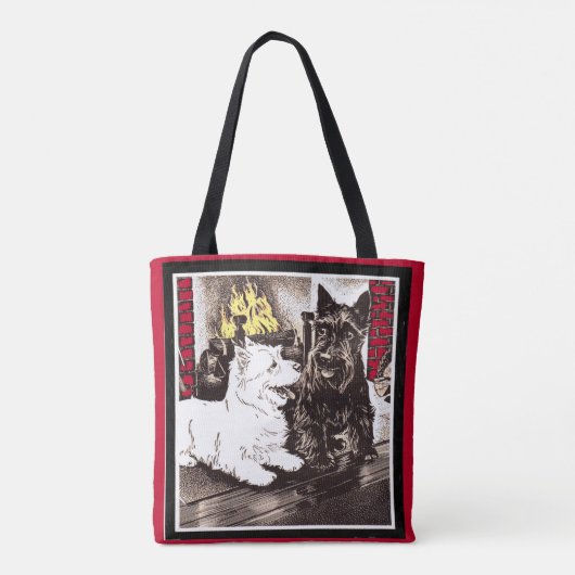 火事で黒っちょと白 トートバッグ (裏面)