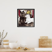 火事で黒っちょと白 ポスター (キッチン)