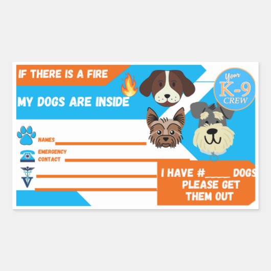 「火事の時は....犬の内側» Sticker Sheet 長方形シール (正面)