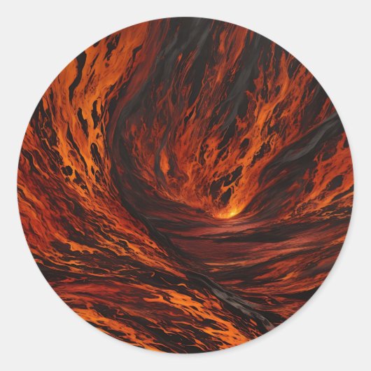 火力流火山抽象芸術 ラウンドシール (正面)