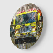 火及び救助のトラックの消防士の柱時計 ラージ壁時計 (傾斜)