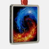 火及び水カッコいいの抽象芸術 メタルオーナメント (右)