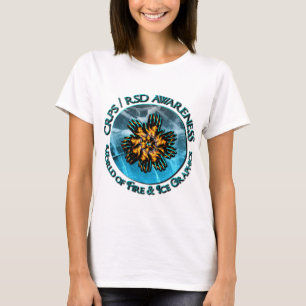 火及び氷のロゴのCRPS /RSDの認識度の世界 Tシャツ