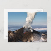 火口噴火火山:溶岩、ガス、蒸気、灰 ポストカード (正面/裏面)