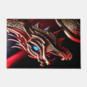 火吹きドラゴンレッドと金ゴールドはかりで測ドアマット ドアマット (正面)